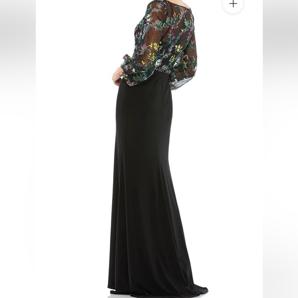 Mac Duggal illusion embroidered jersey gown, sz 4, new, no defects - Picture 2 of 11